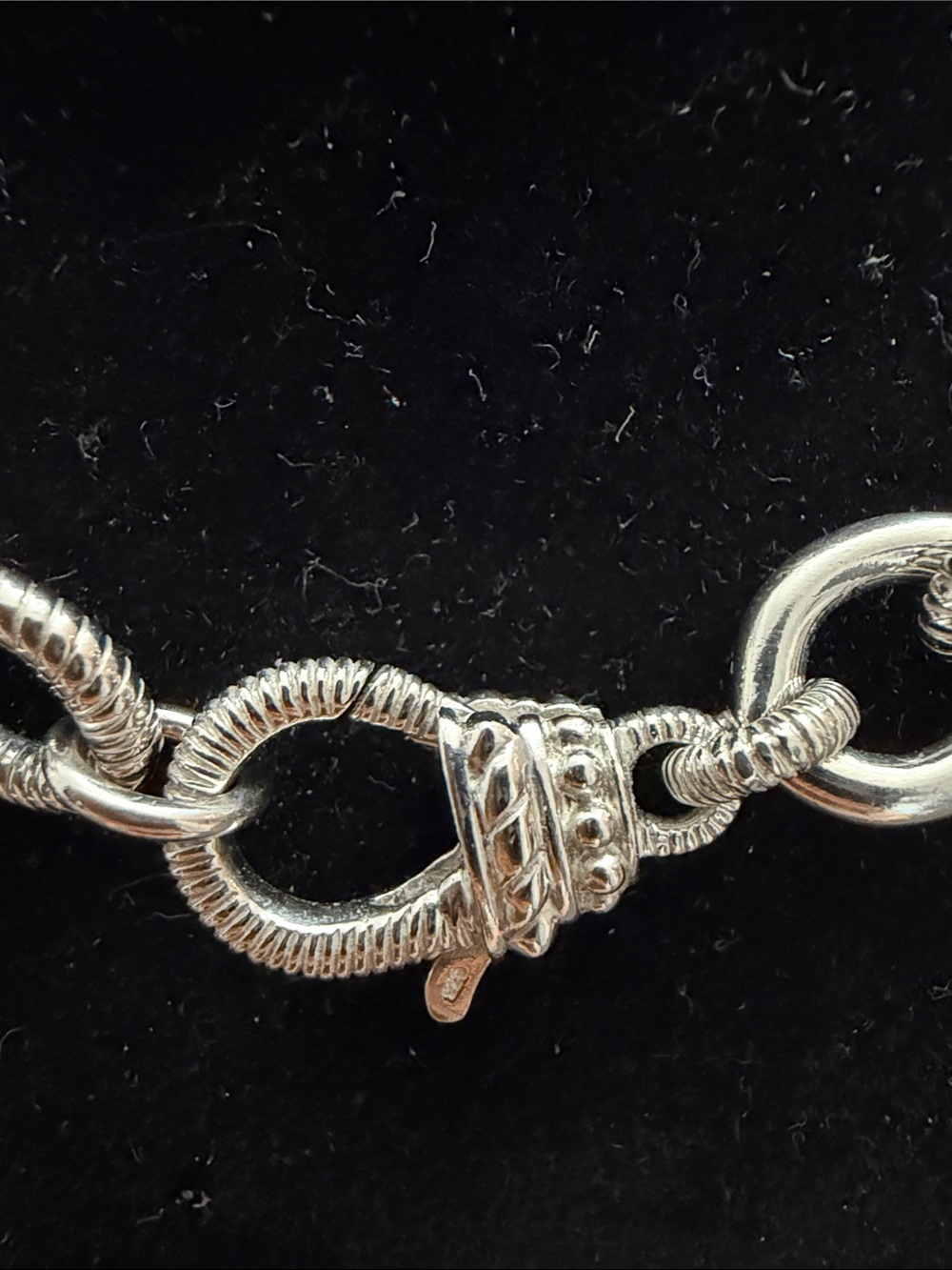 Judith Ripka Textured Silver Rope-Link Necklace with Toggle - Picture 3 of 5